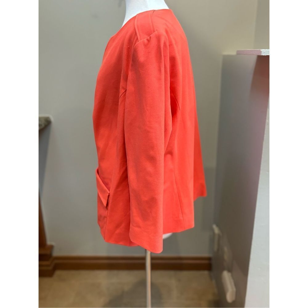 Classiques Entier 18W tangerine 3/4 sleeve button front lined tweed style blazer - Picture 7 of 7